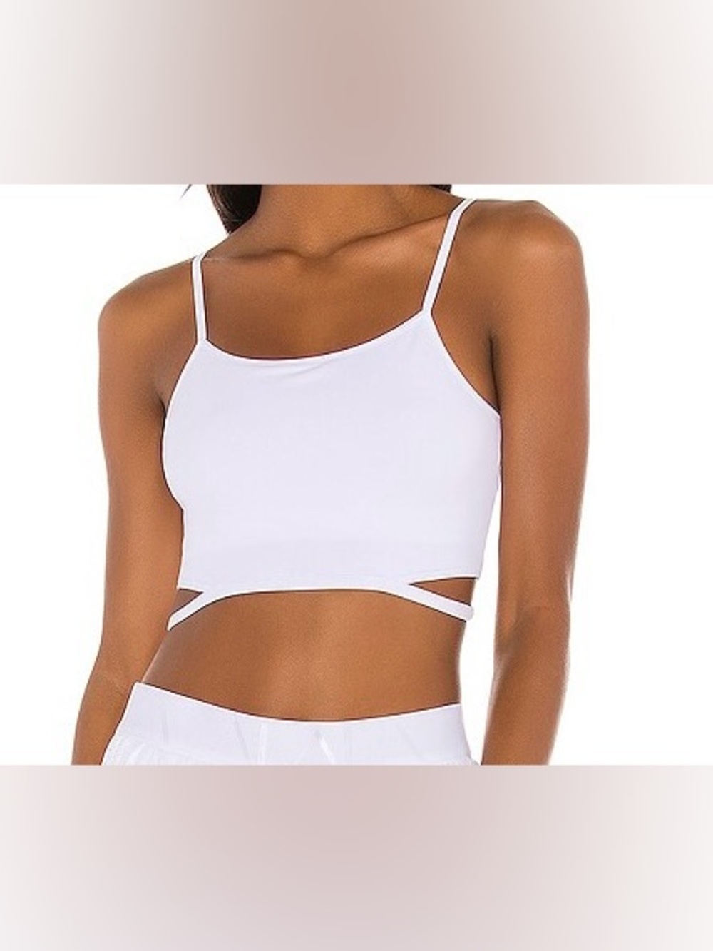 Alo Halo White Strappy Crop Tank Top - Women